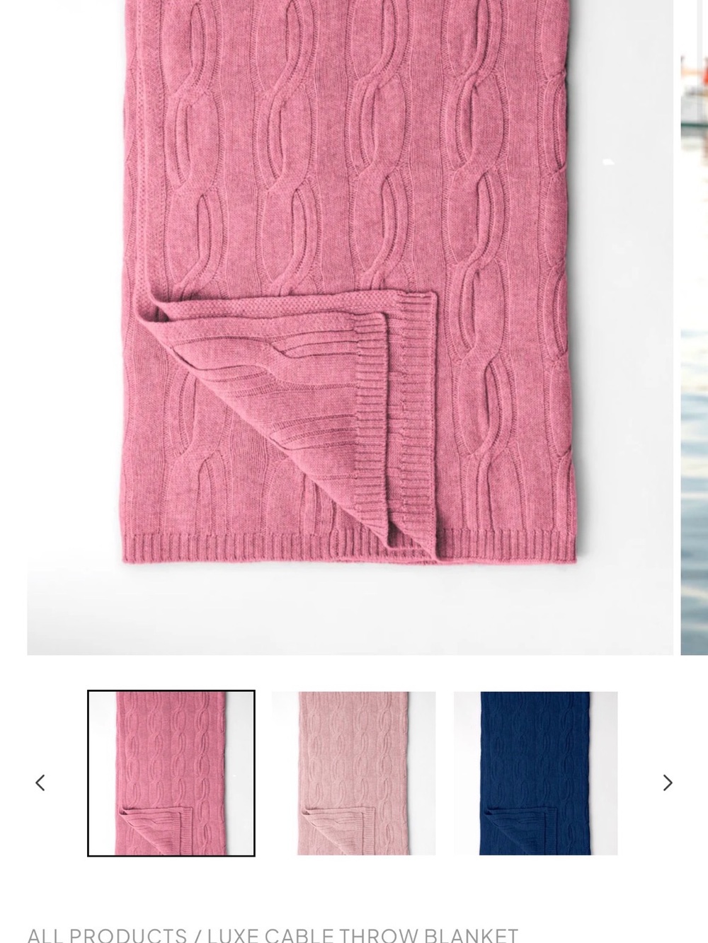 Kinross Coral Cable Knit Cashmere Throw
